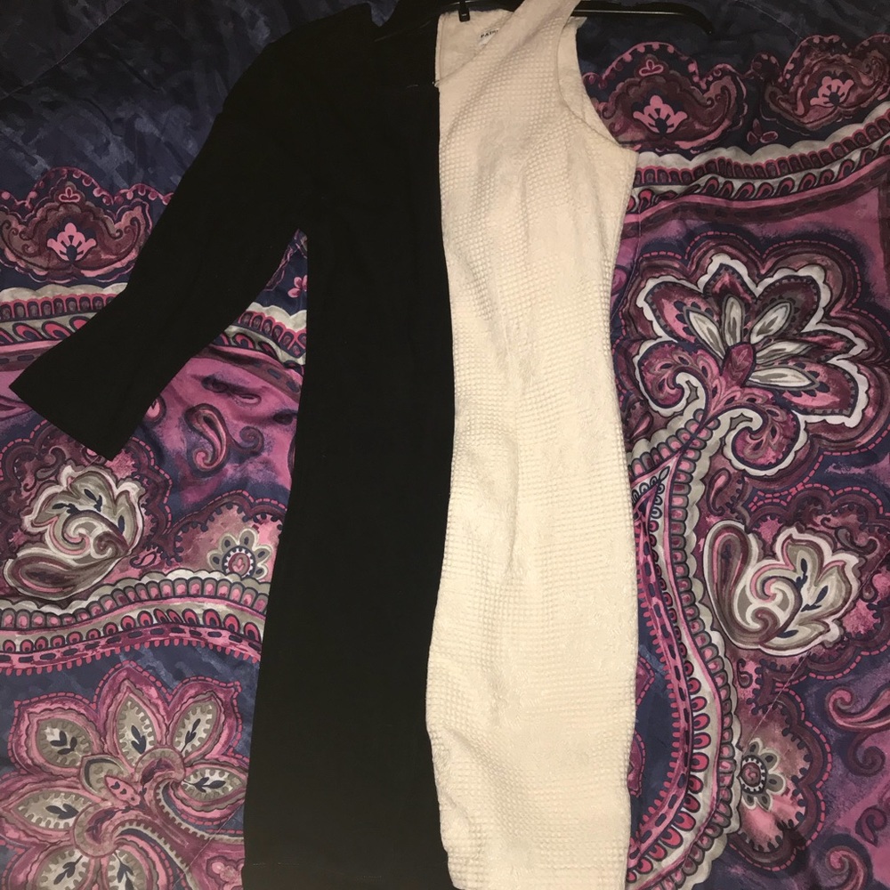Asymetrical Black and White Upcycled Dress